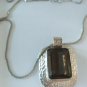 Vintage Sterling Silver Heavy Smoky Quartz Necklace circa 1965 - 1970