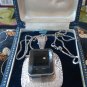 Vintage Sterling Silver Heavy Smoky Quartz Necklace circa 1965 - 1970