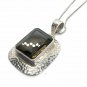 Vintage Sterling Silver Heavy Smoky Quartz Necklace circa 1965 - 1970