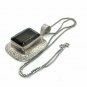 Vintage Sterling Silver Heavy Smoky Quartz Necklace circa 1965 - 1970