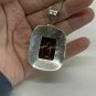 Vintage Sterling Silver Heavy Smoky Quartz Necklace circa 1965 - 1970