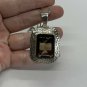 Vintage Sterling Silver Heavy Smoky Quartz Necklace circa 1965 - 1970
