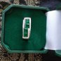 1970-s 925 Silver & Green Cubic Zircon Very Heavy Ring 8 Gram