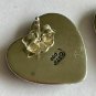 Antique Vintage Art Deco 925 Silver Stone Set Heart Shaped Stud Earrings 7 Gram