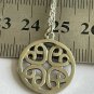 Vintage 1950-S Sterling Silver Celtic  Circular Pendant & 20 Inch Chain