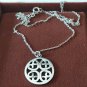 Vintage 1950-S Sterling Silver Celtic  Circular Pendant & 20 Inch Chain