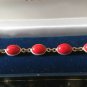 Stunning Colour Vintage 1970 Sterling Silver 925 Red Glass Bracelet 10.3 gram
