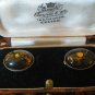 Antique Vintage 1950 Amber Sterling Silver Earrings Clip on Hallmarked