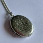 Vintage Birmingham 1969 Sterling Silver Floral Picture Locket & 18 Inch Chain