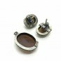 Antique Vintage Late Edwardian Fine Silver Carved Cameo Pendant and Earrings Set