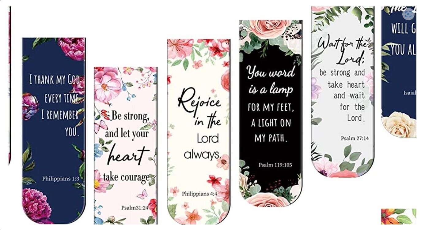 MAGNETIC 3 X BIBLE VERSE Bookmark Collection Handmade Set - Religious ...