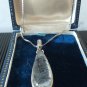 Vintage 1950-s Silver Tourmalined Quartz Pendant & 20 Inch Chain 14.9 Gram