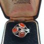 Antique Vintage Edwardian Carnelian Silver Ring Size UK O, US 7