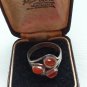 Antique Vintage Edwardian Carnelian Silver Ring Size UK O, US 7