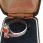 Antique Vintage Edwardian Carnelian Silver Ring Size UK O, US 7
