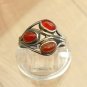 Antique Vintage Edwardian Carnelian Silver Ring Size UK O, US 7