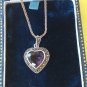 Antique Vintage Art Deco 925 Silver Amethyst & Marcasite Heart Shaped Pendant Ch