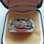 Vintage 1950-s 925 Silver Celtic Viking Dragon Accent Band Ring UK S , US 9