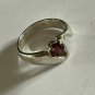 Antique Vintage 1930-s Ruby Sterling Silver Ring Size UK P 1/2, US 7 3/4, 4.1g