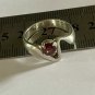 Antique Vintage 1930-s Ruby Sterling Silver Ring Size UK P 1/2, US 7 3/4, 4.1g