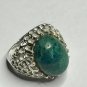 Antique Vintage Edwardian 925 Silver & Cabochon Turquoise Large Ring Size N 1/2