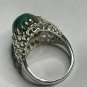 Antique Vintage Edwardian 925 Silver & Cabochon Turquoise Large Ring Size N 1/2