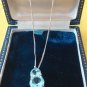 Antique Vintage 1950-s Sterling Silver Aquamarine Necklace 18 inch.