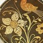 Antique Vintage Victorian Sterling Silver Gilt Damascene Bird & Flower Brooch