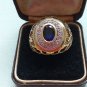 Antique Vintage Ring Signet - Sapphire 925 Gilded Silver Size UK U, US 10 1/4