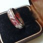 Antique Vintage Edwardian Silver and Gold Spinner Band Size UK T, US 9.75