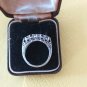Antique Vintage 1930-s Sterling Silver Clear Topaz & Ruby Ring Size UK N, US 7