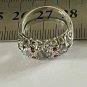 Antique Vintage 1930-s Sterling Silver Clear Topaz & Ruby Ring Size UK N, US 7