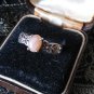 Vintage 1990-s Pink Milky Opal 925 Sterling Silver Ring Size UK N , US 6 3/4