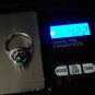 Vintage 1920-s Art Deco 800 Silver Raw Emerald / Marcasite Ring Size US 7, UK 0