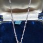 Vintage 1960-s Sterling Silver Large Blue Topaz Necklace on  18 inch Chain.
