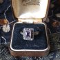Antique Vintage 1901 Edwardian Silver Pink Zircon Ring - UK Size M 1/2 US 6 1/2