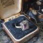 Antique Vintage 1901 Edwardian Silver Pink Zircon Ring - UK Size M 1/2 US 6 1/2