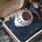 Antique Vintage Edwardian 1900-s Sterling Silver Garnet Ring UK P, US 7 1/2.