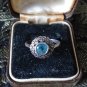 Antique Vintage Victorian Sterling Silver Aquamarine Ring UK Size M 1/2 US 6 1/2