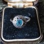 Antique Vintage Victorian Sterling Silver Aquamarine Ring UK Size M 1/2 US 6 1/2