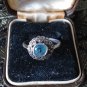 Antique Vintage Victorian Sterling Silver Aquamarine Ring UK Size M 1/2 US 6 1/2