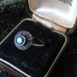 Antique Vintage Victorian Sterling Silver Aquamarine Ring UK Size M 1/2 US 6 1/2