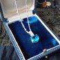 Vintage 1990-s Blue Topaz 925 Silver Pendant & 16 inch Silver Chain.