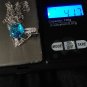Vintage 1990-s Blue Topaz 925 Silver Pendant & 16 inch Silver Chain.