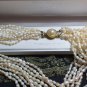 Antique Vintage 1950-s Huge Rice Pearl Necklace with Beautiful Clasp.