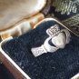 Antique Vintage Old 1910-s Edwardian IRISH CLADDAGH Silver Ring Size UK O, US 7