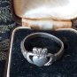 Antique Vintage Old 1910-s Edwardian IRISH CLADDAGH Silver Ring Size UK O, US 7