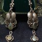 Victorian Antique Vintage Sterling Silver Long Agate Dangle Earrings Hallmarked.