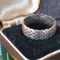 Antique Vintage 1940-s Celtic Sterling Silver Band Ring Size UK S, US 9