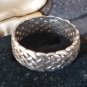 Antique Vintage 1940-s Celtic Sterling Silver Band Ring Size UK S, US 9